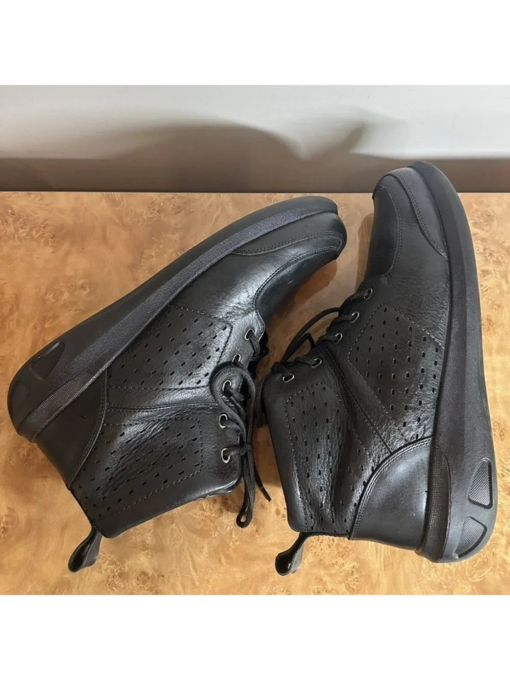 Drew Murphy Men's 14W Black Leather Orthopedic Comfort Walking Shoes Boots